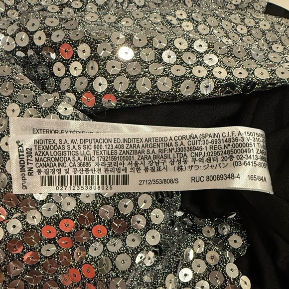 ZARA Silver Draped Sequin Mini Dress – Size Small – NWT - Picture 7 of 9